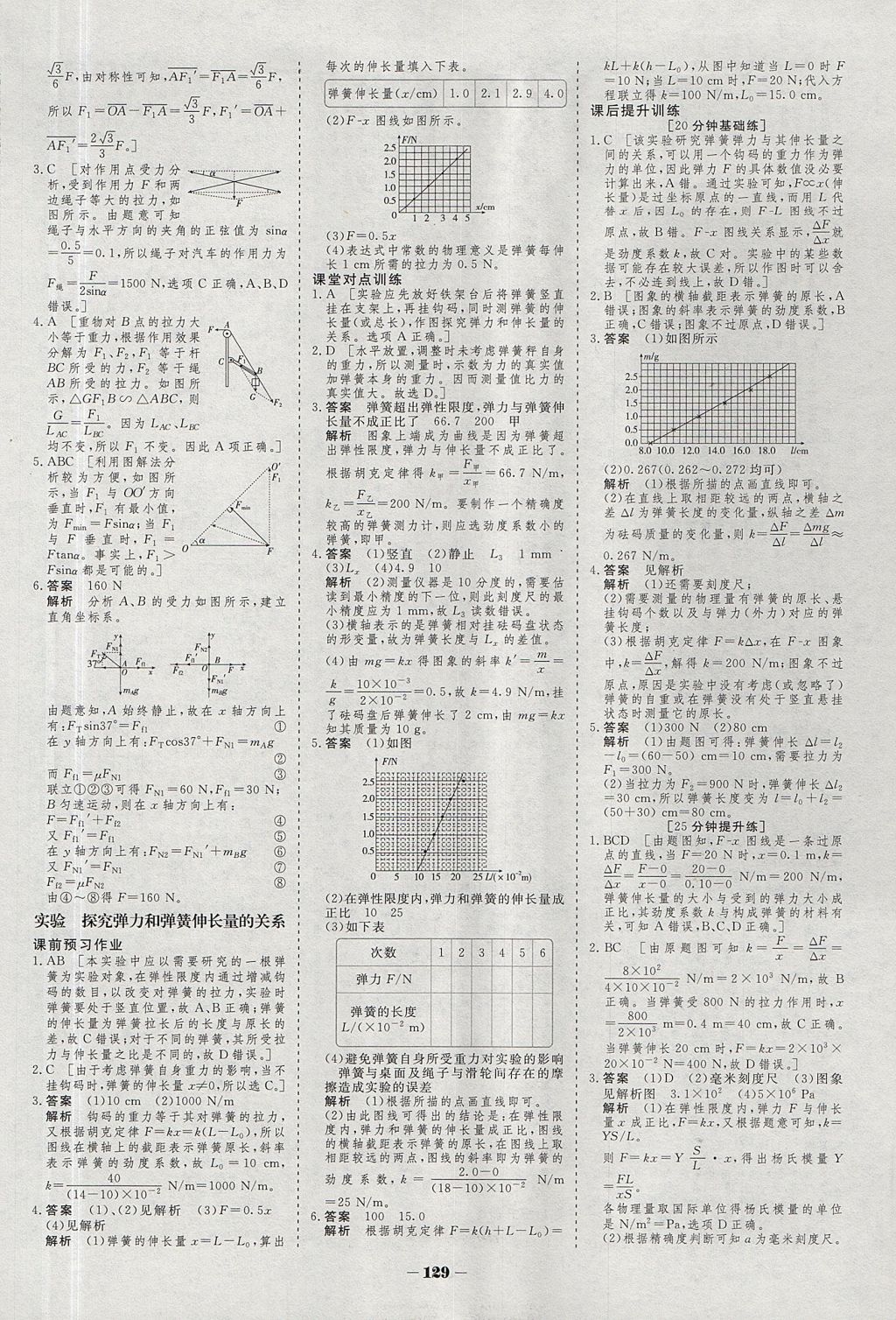 2018年金版教程作业与测评高中新课程学习物理必修1人教版 参考答案第16页