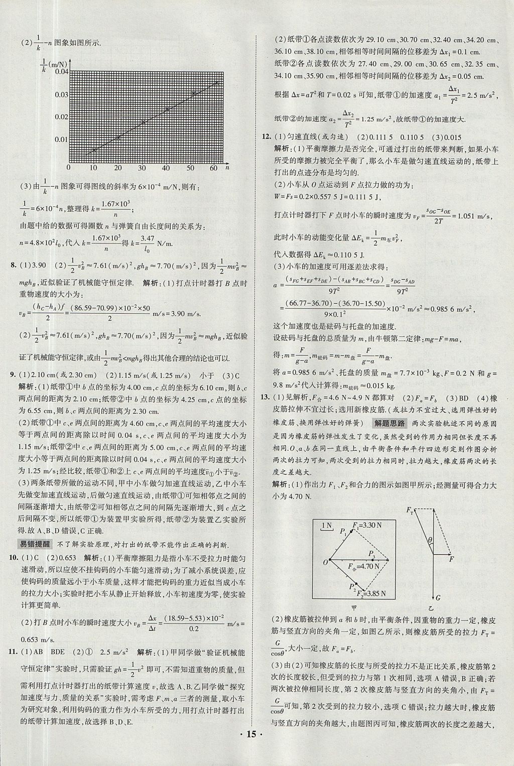 2018年經(jīng)綸學(xué)典黑白題高中物理3實驗專題高中全部實驗人教版 參考答案第15頁