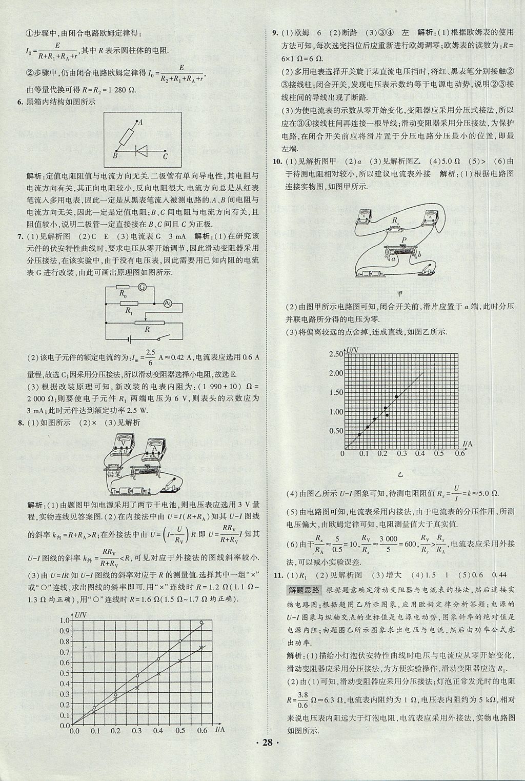 2018年經(jīng)綸學(xué)典黑白題高中物理3實(shí)驗(yàn)專(zhuān)題高中全部實(shí)驗(yàn)人教版 參考答案第28頁(yè)