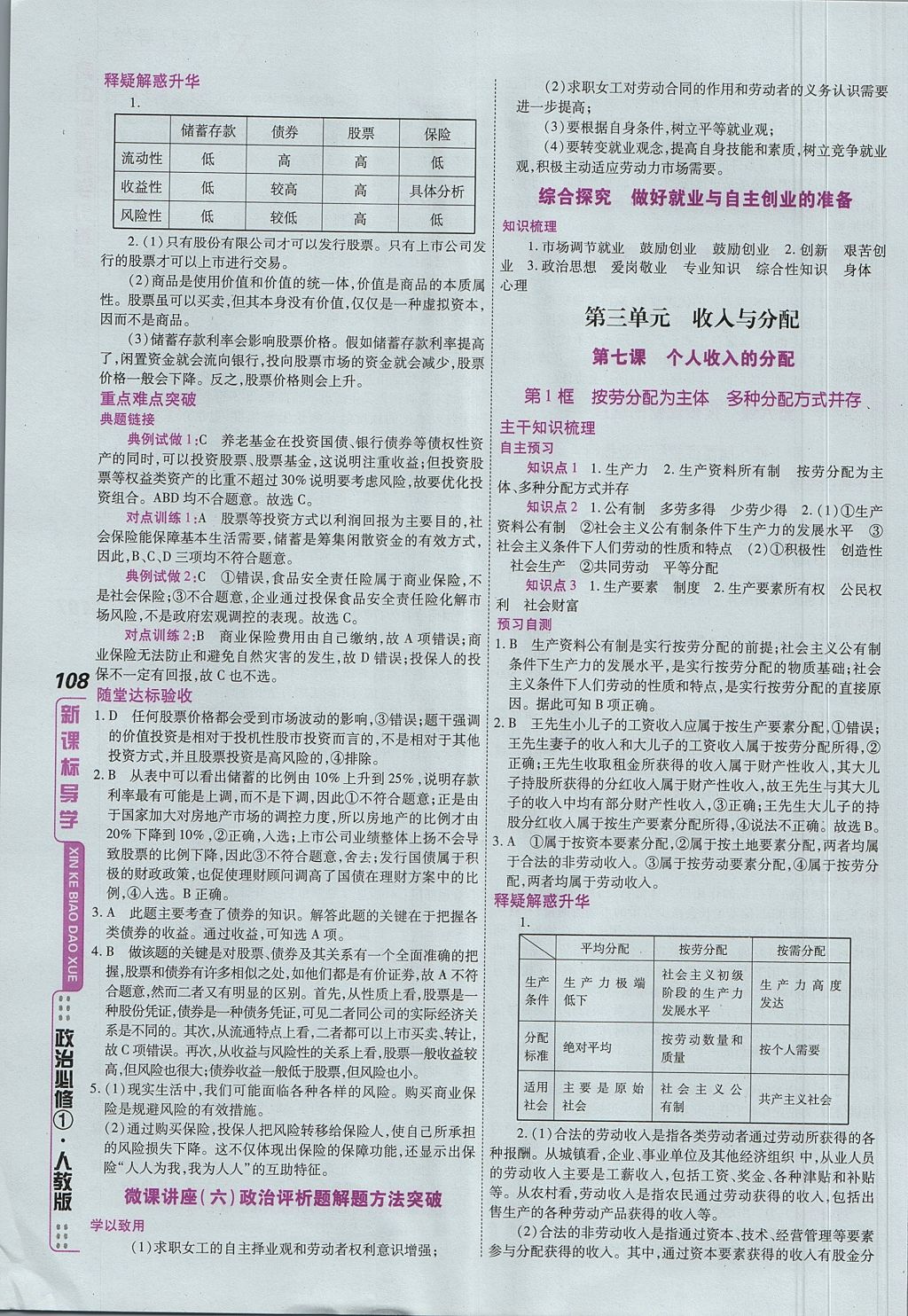 2018年成才之路高中新課程學(xué)習(xí)指導(dǎo)思想政治必修1人教版 參考答案第22頁