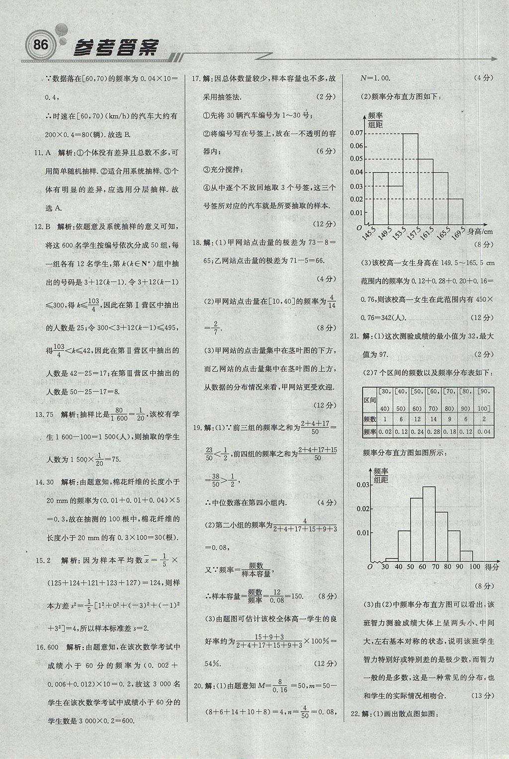 2018年輕巧奪冠周測月考直通高考高中數(shù)學(xué)必修3人教B版 參考答案第24頁