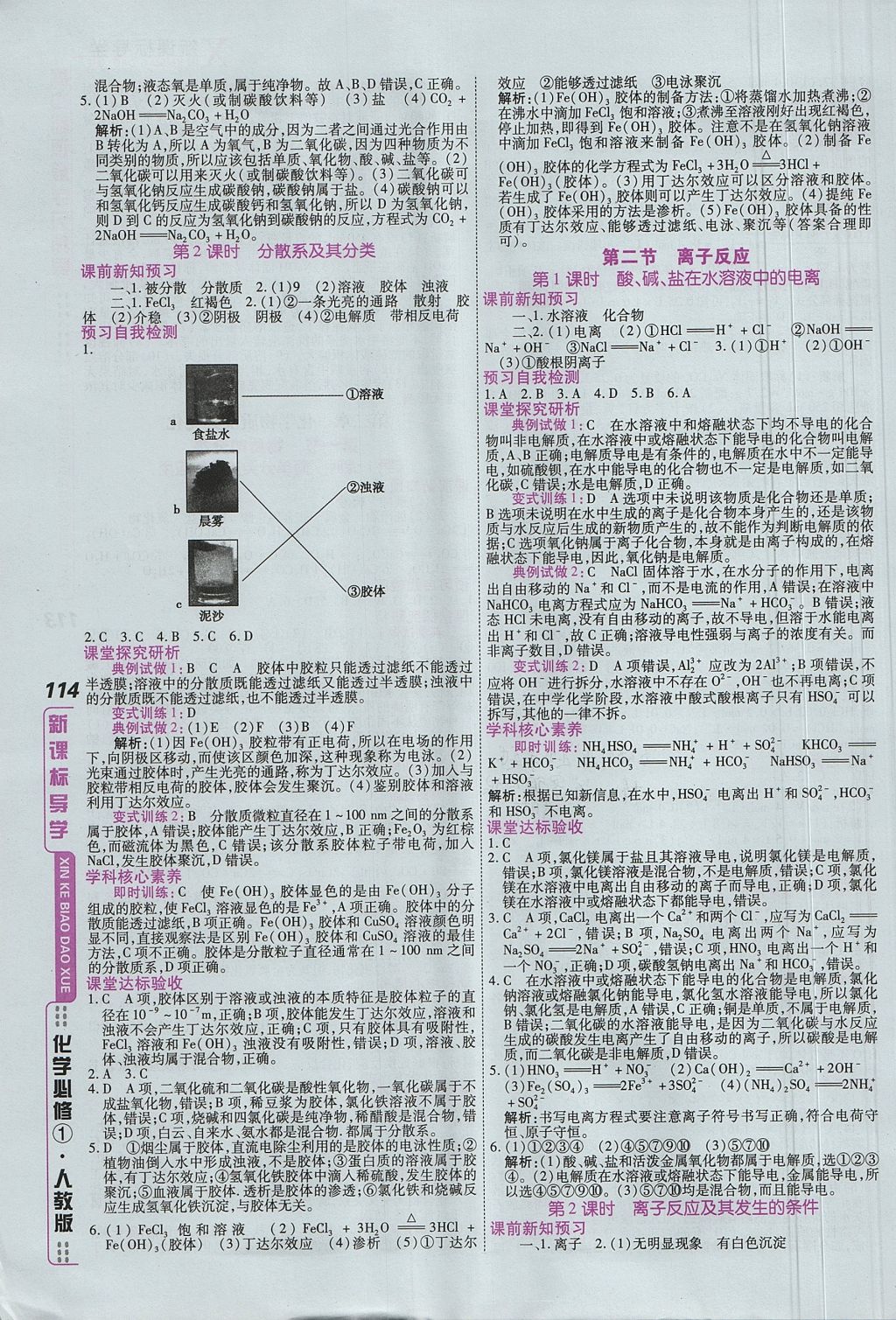 2018年成才之路高中新課程學(xué)習(xí)指導(dǎo)化學(xué)必修1人教版 參考答案第18頁