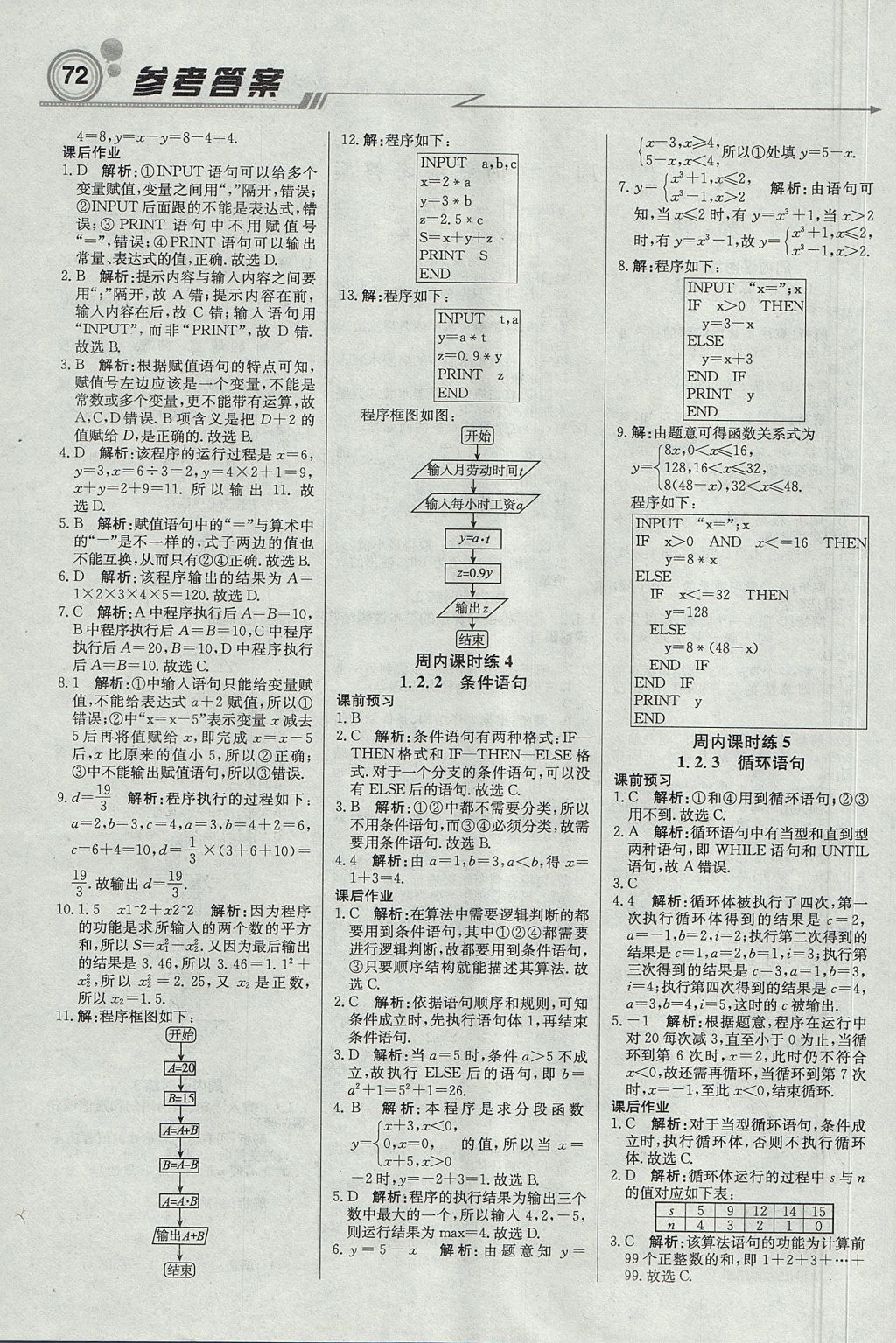 2018年輕巧奪冠周測月考直通高考高中數(shù)學(xué)必修3人教A版 參考答案第2頁