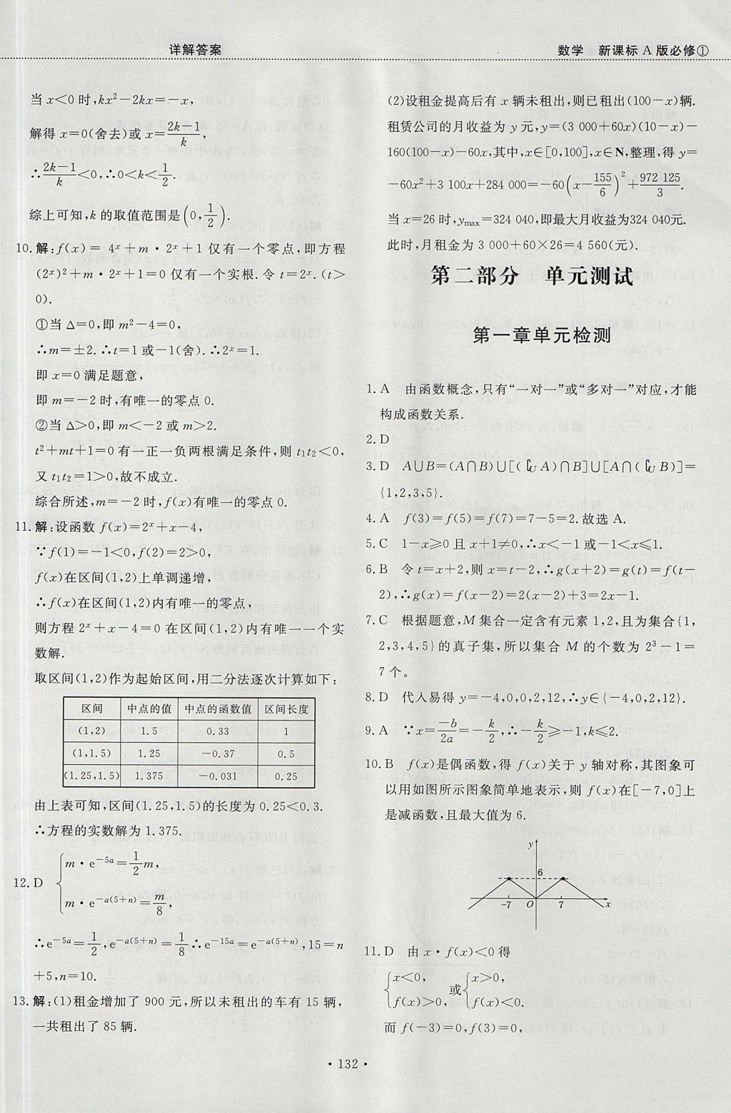 2018年試吧大考卷45分鐘課時作業(yè)與單元測試卷高中數(shù)學必修1人教版 參考答案第38頁