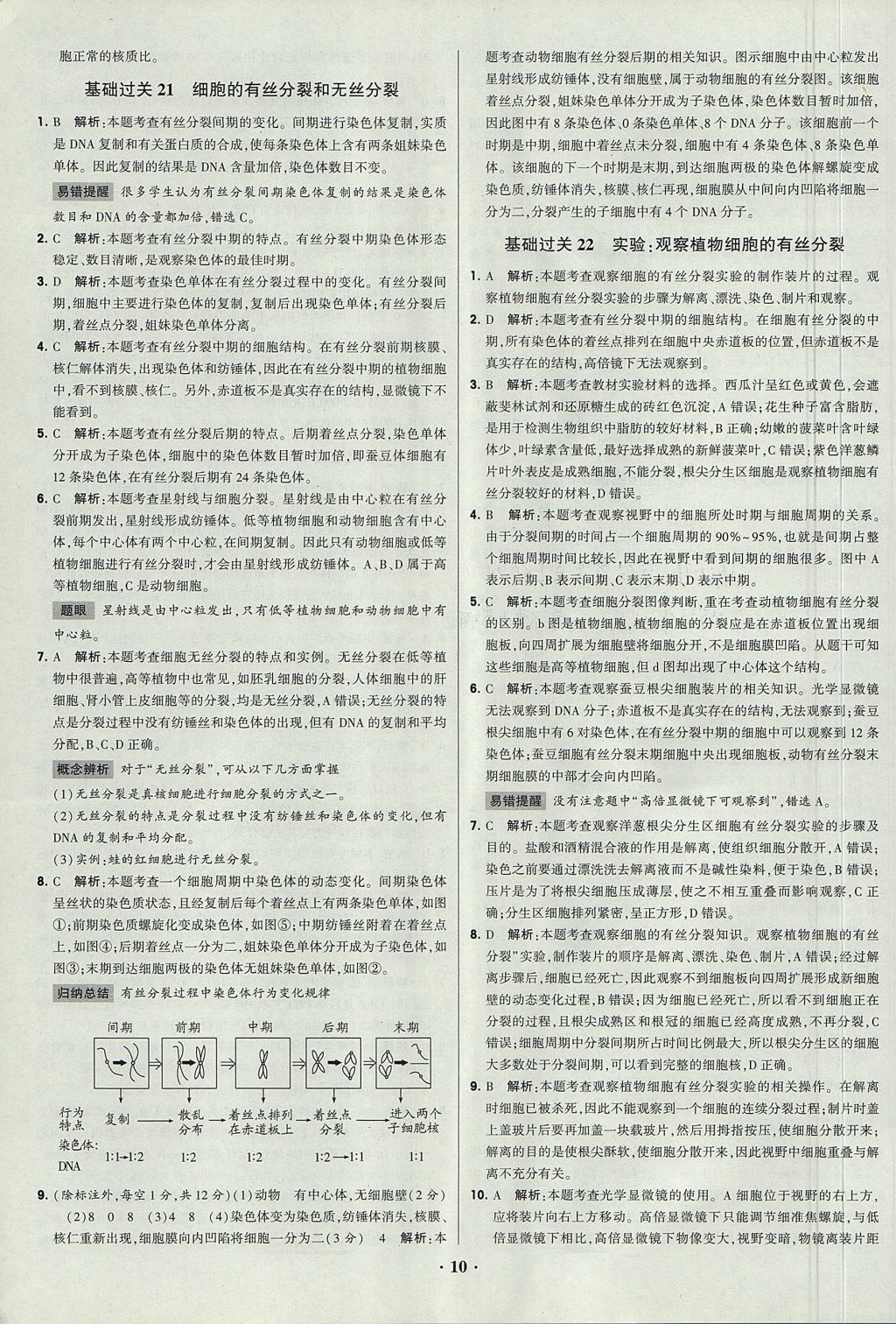 2018年經(jīng)綸學典黑白題高中生物1分子與細胞必修1人教版 參考答案第10頁