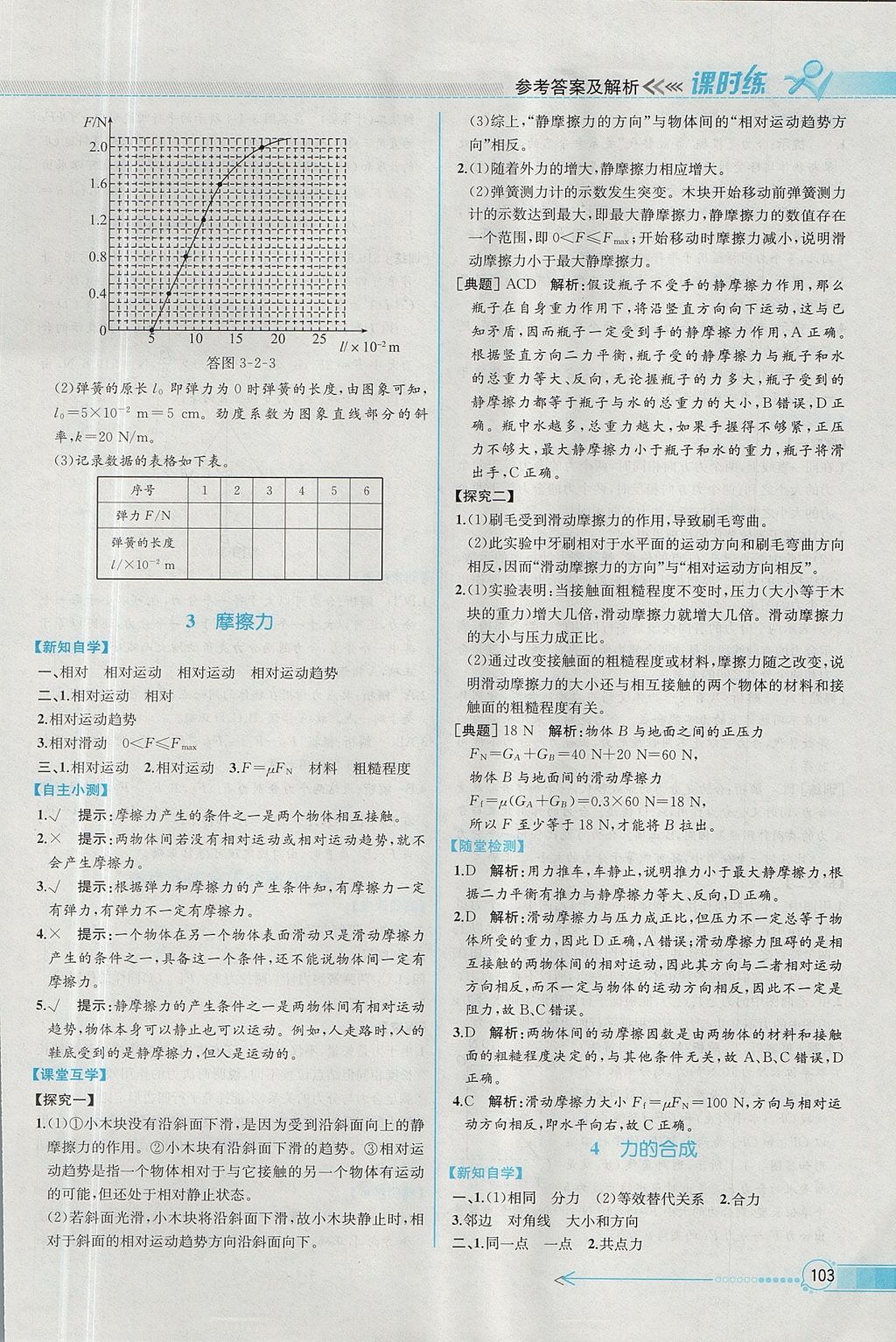 2018年同步導(dǎo)學(xué)案課時(shí)練物理必修1人教版 參考答案第14頁