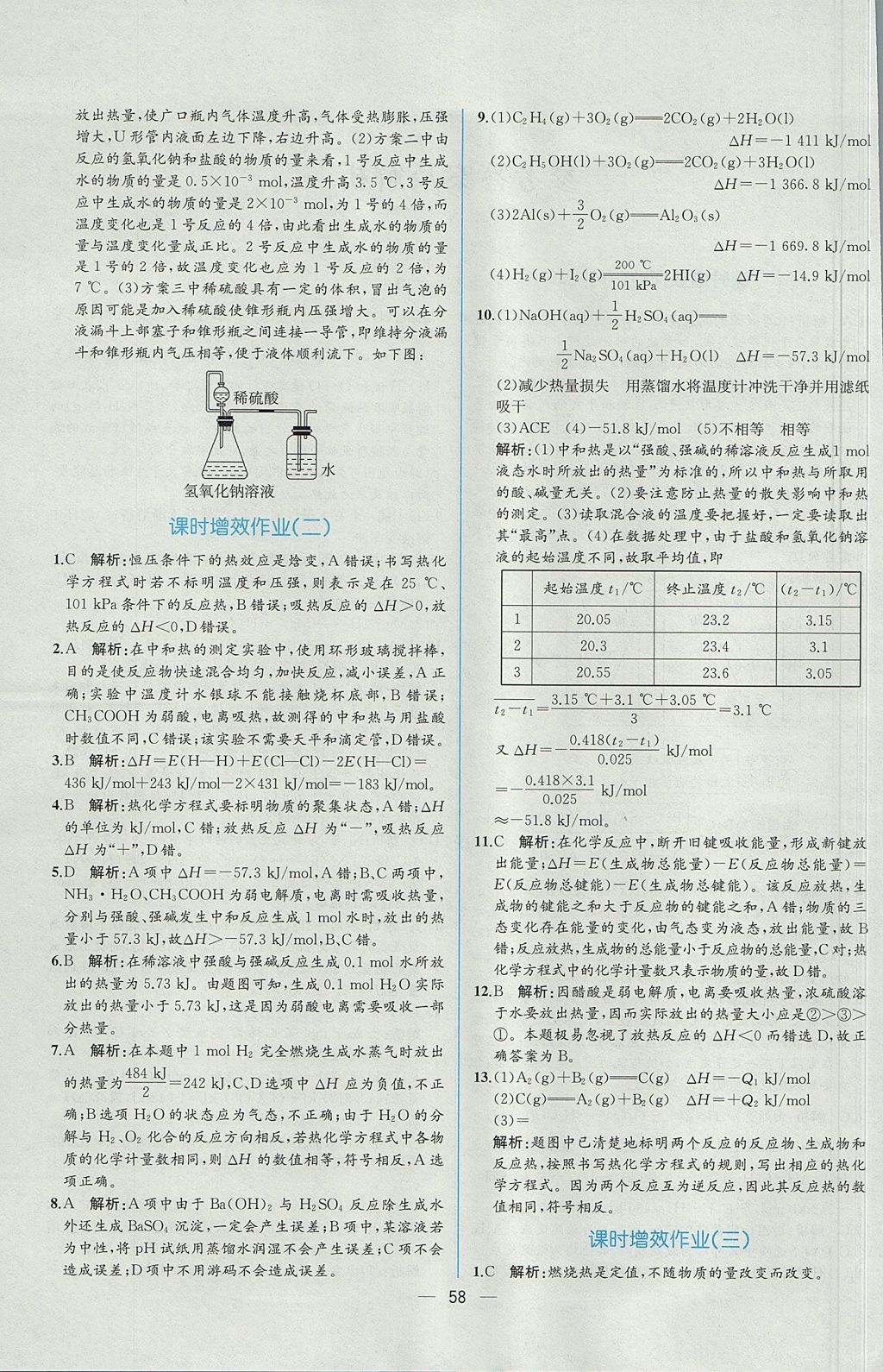 2018年同步導(dǎo)學(xué)案課時練化學(xué)選修4人教版 參考答案第22頁