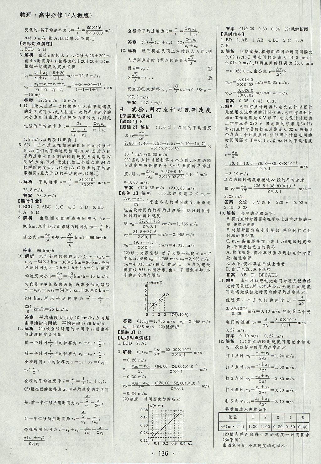 2018年資源與評價物理必修1人教版 參考答案第2頁