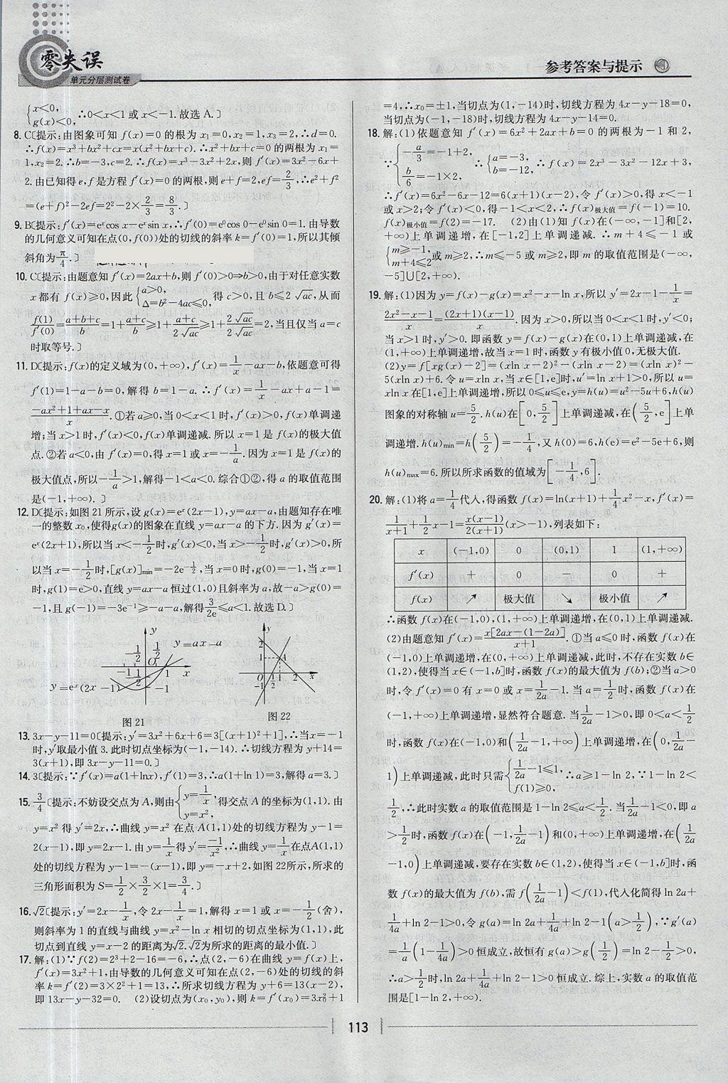 2018年零失誤單元分層測試卷數(shù)學(xué)選修1-1人教A版 參考答案第21頁