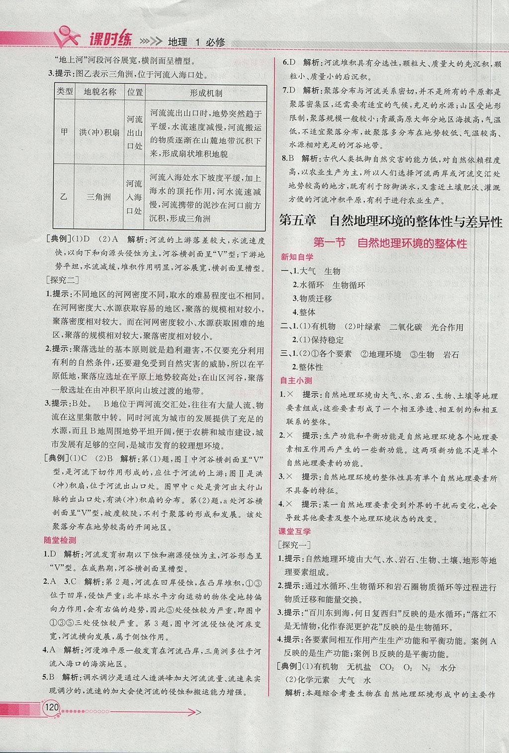 2018年同步導(dǎo)學(xué)案課時練地理必修1人教版 參考答案第18頁