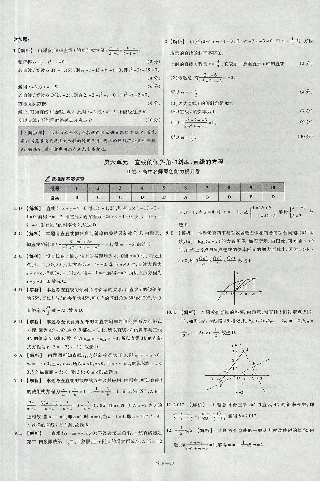 2018年金考卷活頁題選高中數(shù)學(xué)必修2北師大版 參考答案第17頁