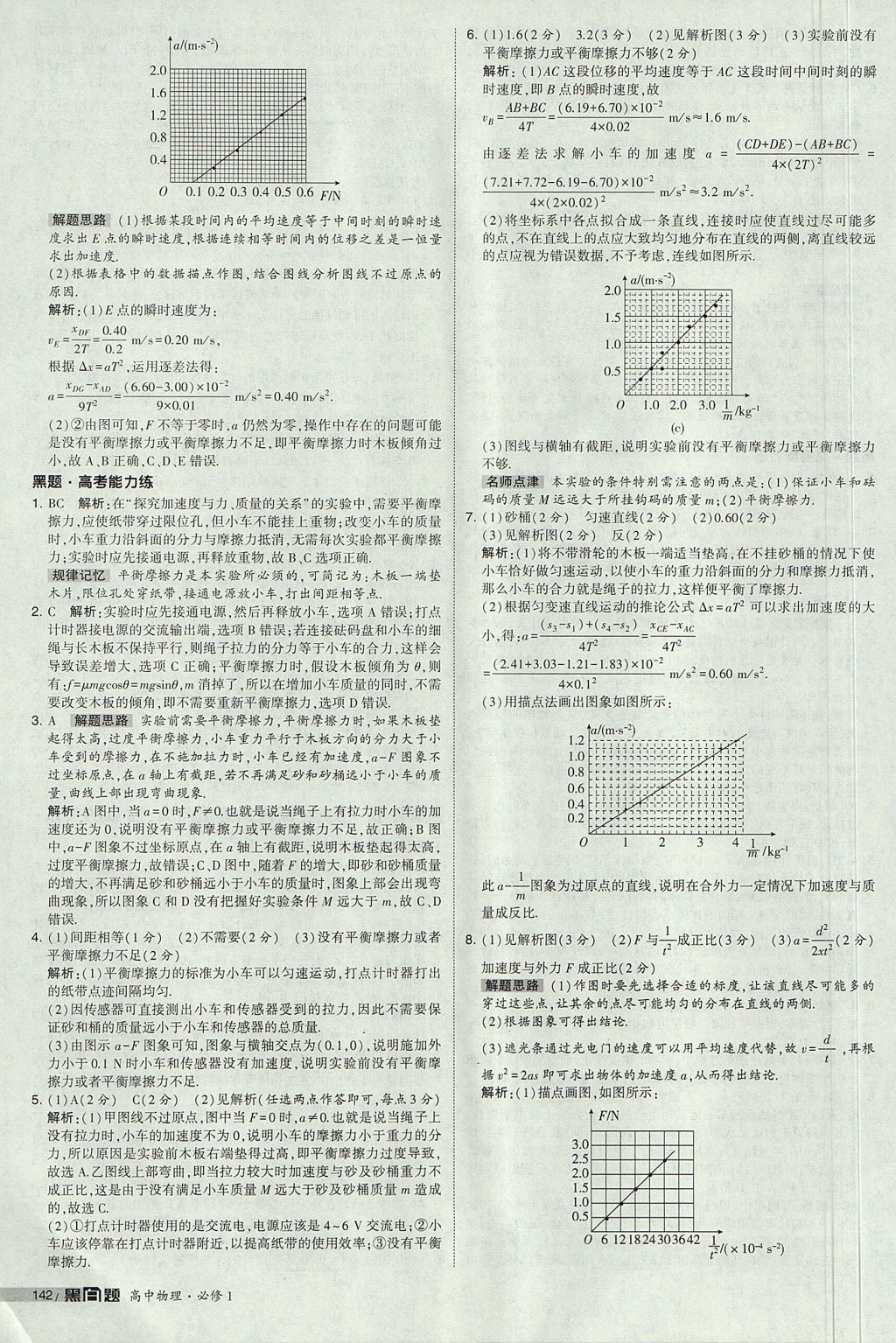 2018年經(jīng)綸學(xué)典黑白題高中物理必修1人教版 參考答案第40頁(yè)