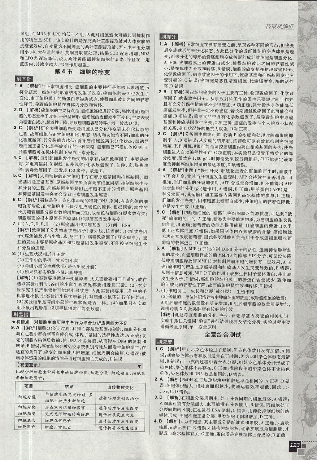 2018年高中必刷題生物必修1人教版 參考答案第35頁