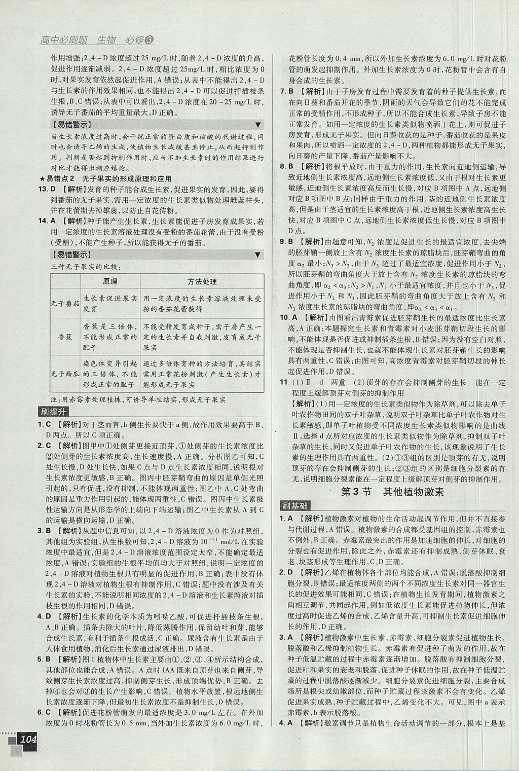 2018年高中必刷題生物必修3人教版 參考答案第16頁(yè)