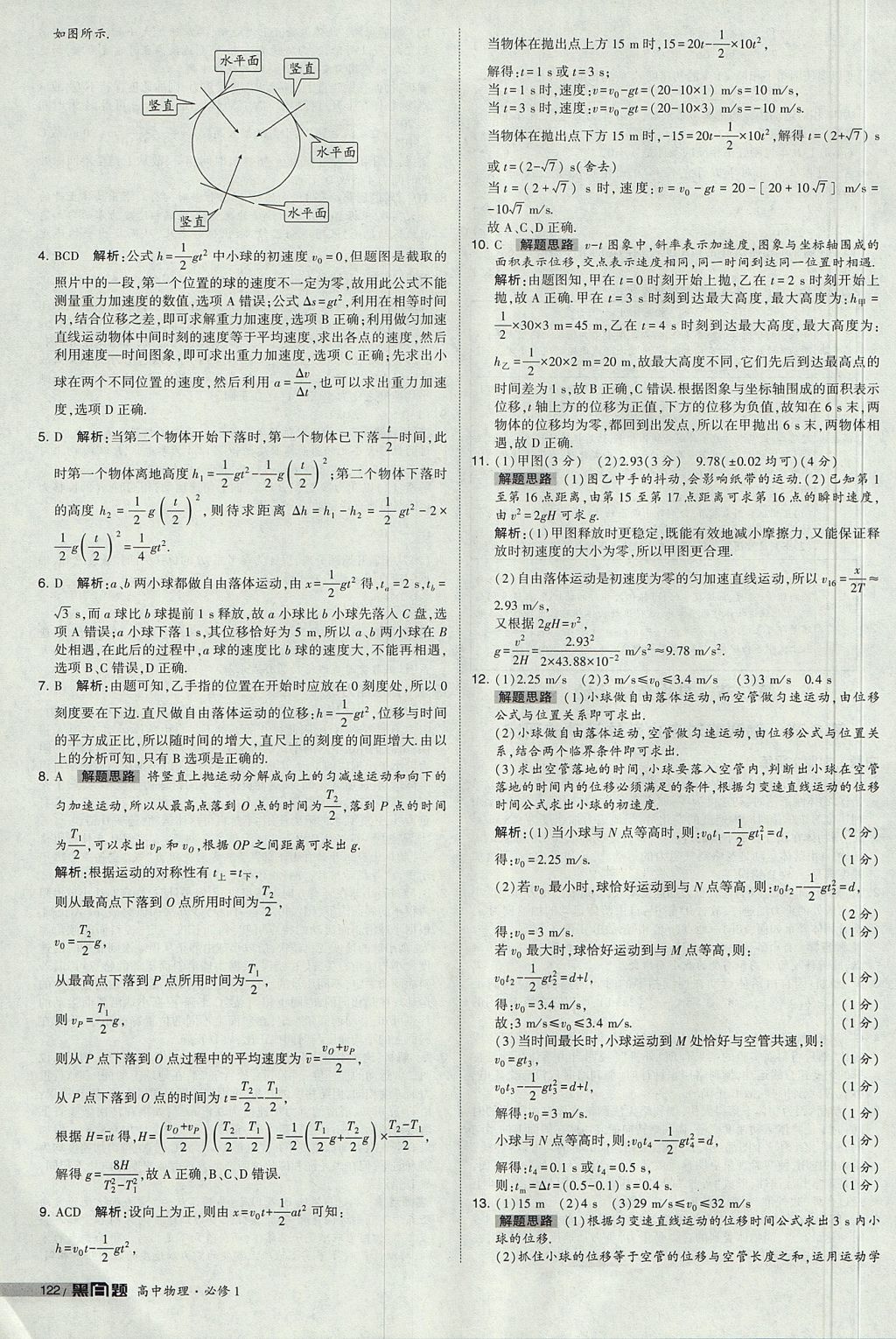 2018年經(jīng)綸學(xué)典黑白題高中物理必修1人教版 參考答案第20頁(yè)