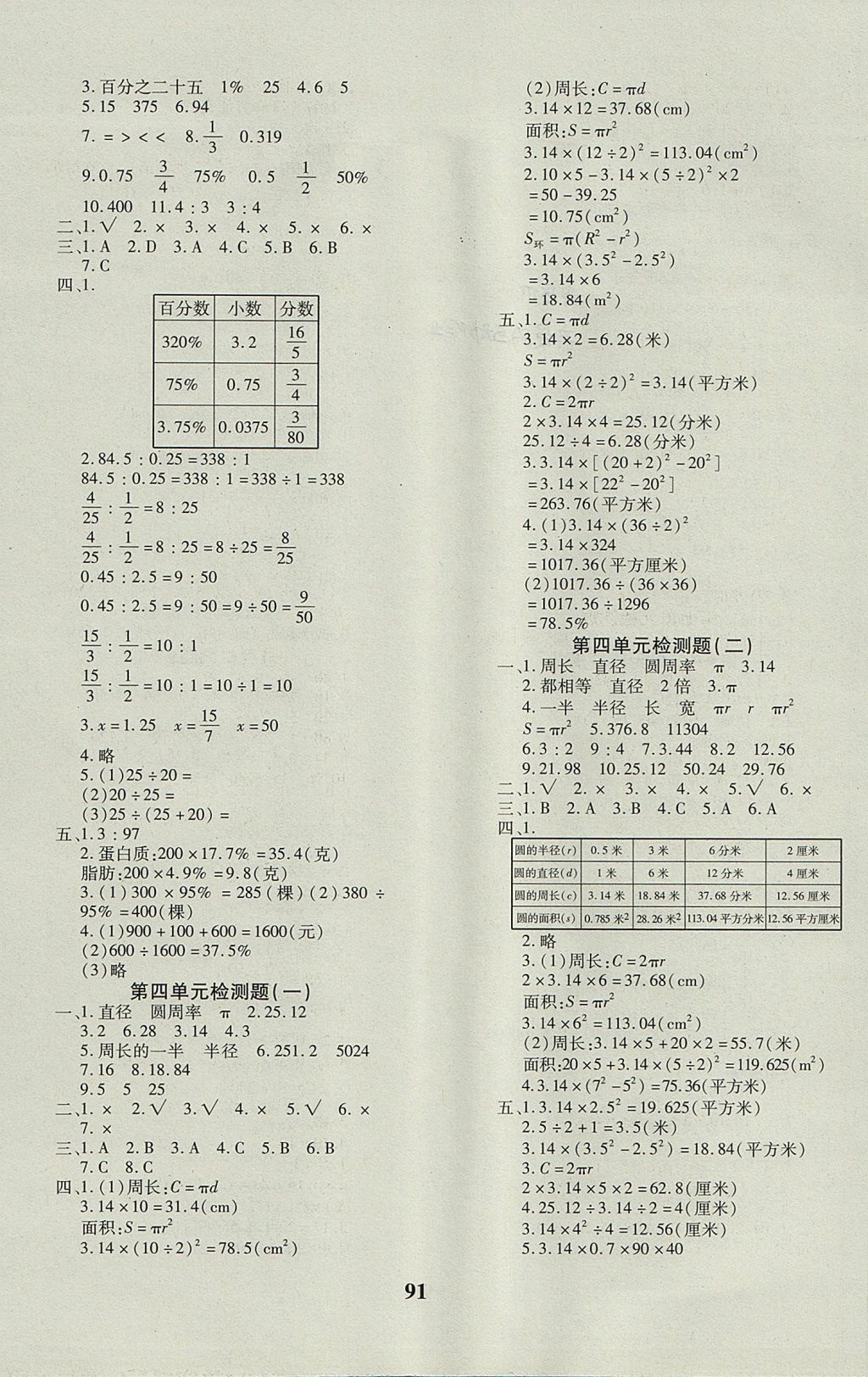 2017年教育世家狀元卷六年級數(shù)學(xué)上冊冀教版 參考答案第3頁