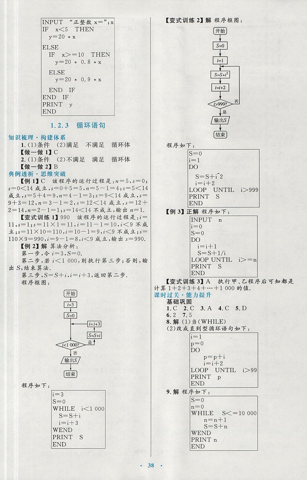 2018年高中同步测控优化设计数学必修3人教A版 参考答案第10页