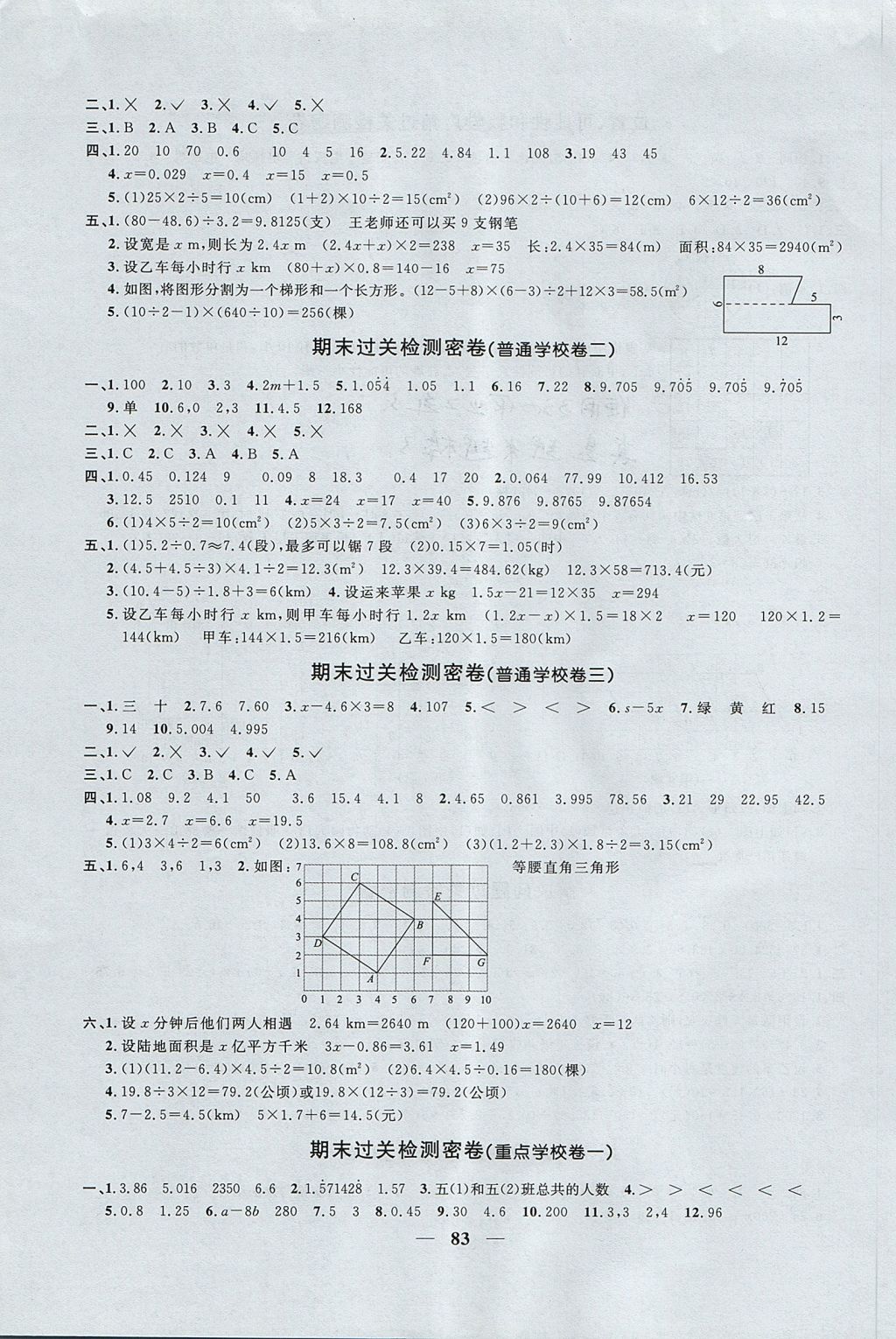 2017年一線名師全優(yōu)好卷五年級(jí)數(shù)學(xué)上冊(cè)人教版 參考答案第7頁(yè)