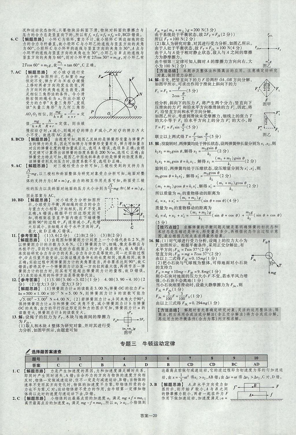 2018年金考卷活頁題選高中物理必修1教科版 參考答案第20頁