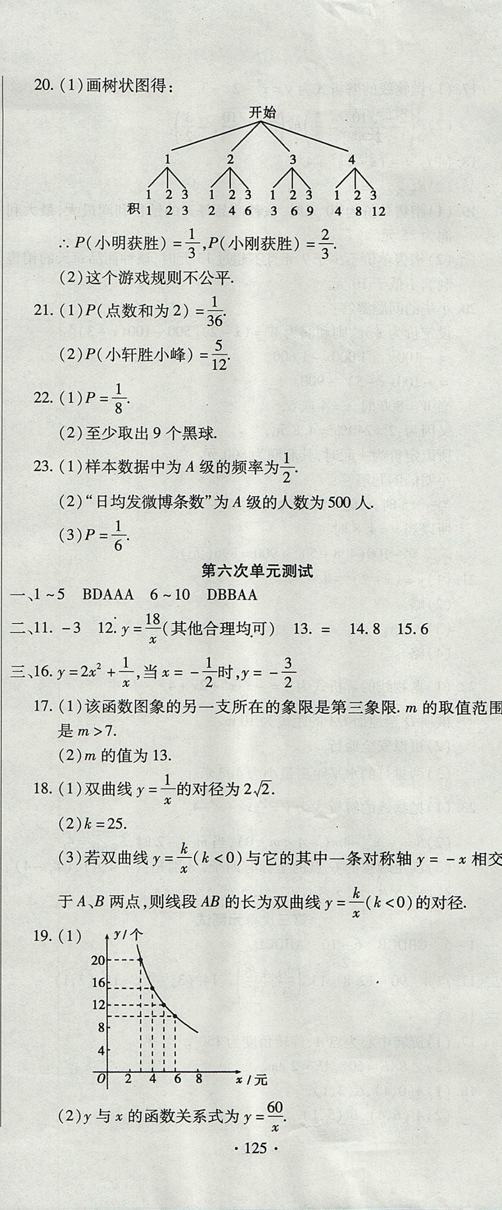 2017年ABC考王全程測評試卷九年級數(shù)學全一冊人教版 參考答案第5頁