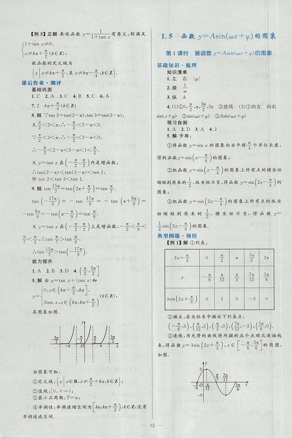 2018年人教金學(xué)典同步解析與測(cè)評(píng)學(xué)考練數(shù)學(xué)必修4人教A版 參考答案第12頁(yè)