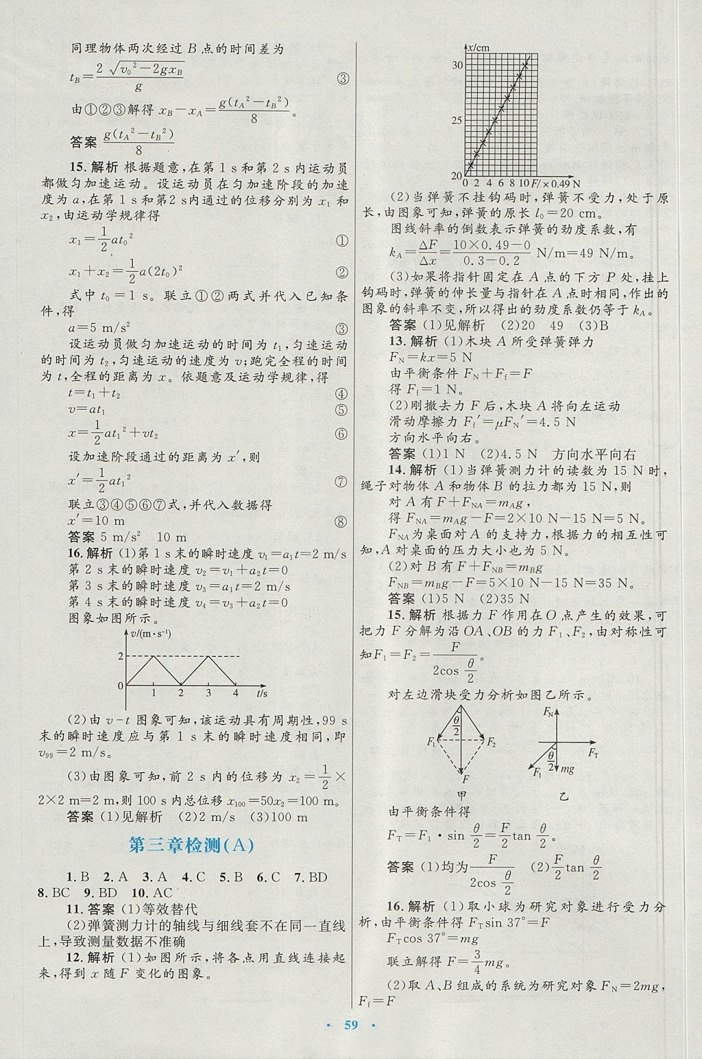 2018年高中同步測(cè)控優(yōu)化設(shè)計(jì)物理必修1人教版 參考答案第27頁(yè)