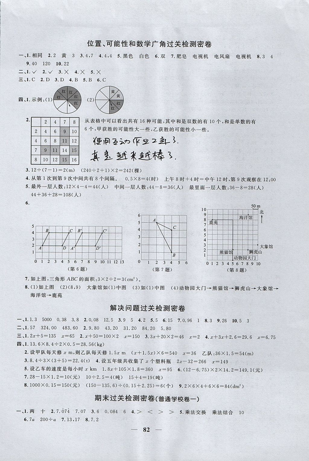 2017年一線名師全優(yōu)好卷五年級(jí)數(shù)學(xué)上冊(cè)人教版 參考答案第6頁(yè)