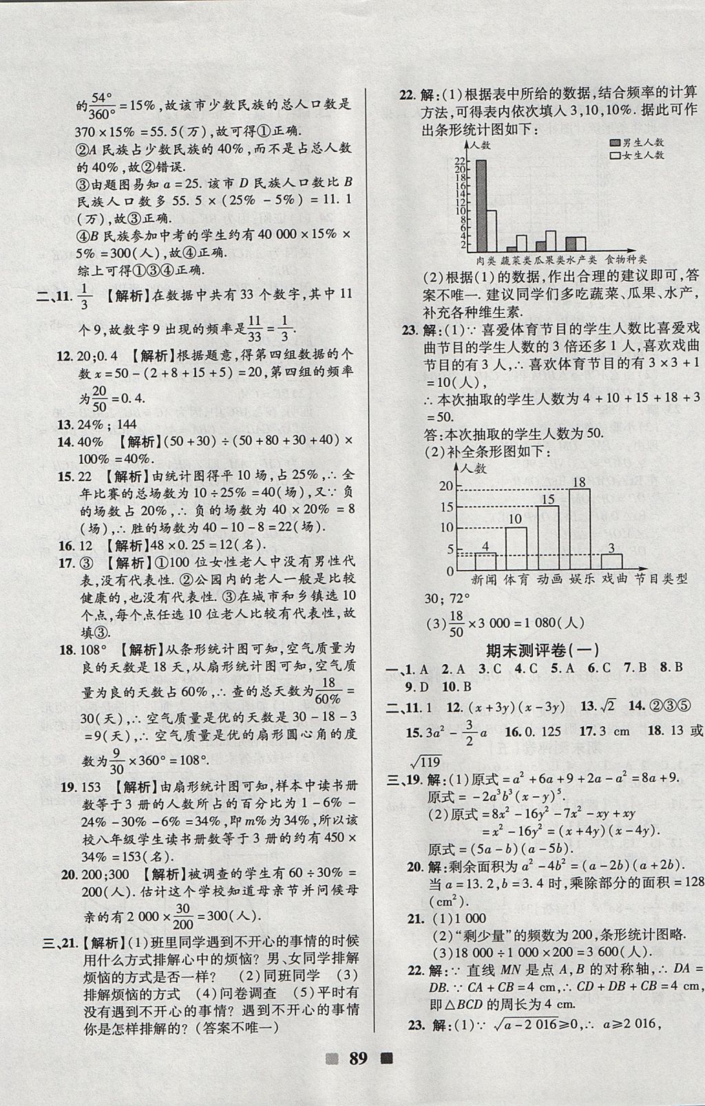 2017年优加全能大考卷八年级数学上册华师大版 参考答案第9页