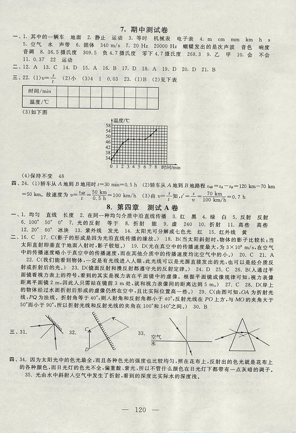 2017年啟東黃岡大試卷八年級物理上冊人教版 參考答案第4頁