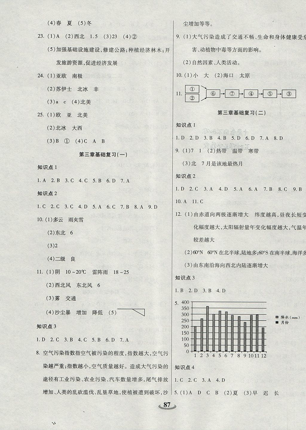 2017年暢響雙優(yōu)卷七年級(jí)地理上冊人教版 參考答案第3頁