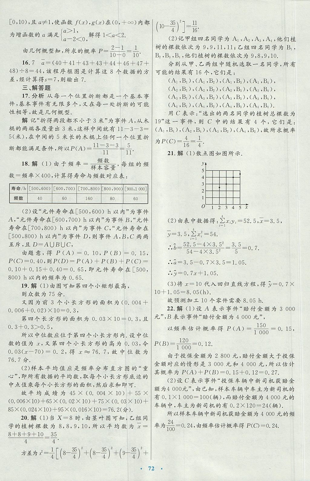 2018年高中同步測控優(yōu)化設(shè)計(jì)數(shù)學(xué)必修3人教A版 參考答案第44頁