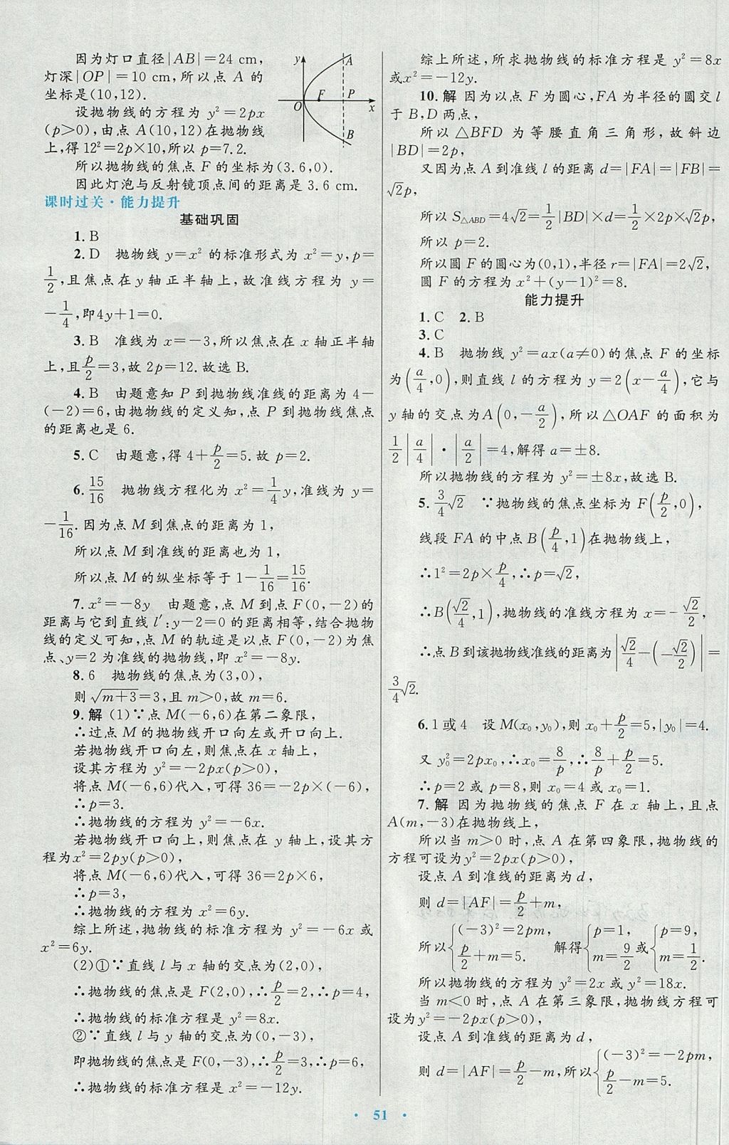 2018年高中同步测控优化设计数学选修1-1人教A版 参考答案第23页