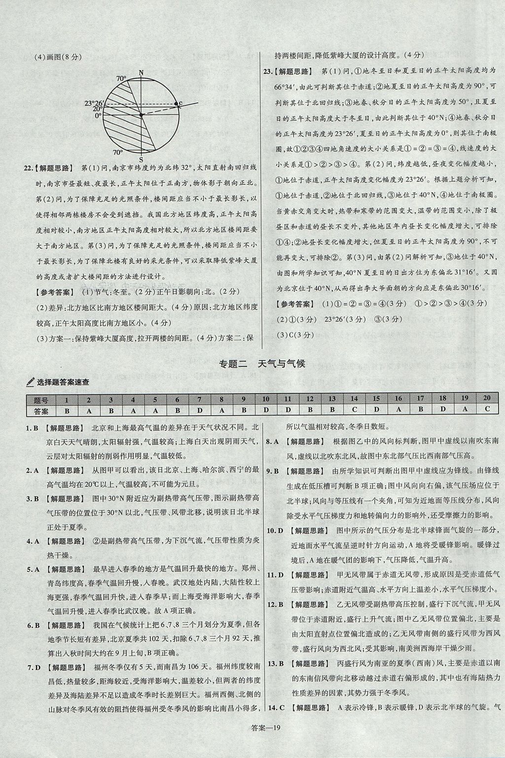 2018年金考卷活頁題選高中地理必修1人教版 參考答案第19頁