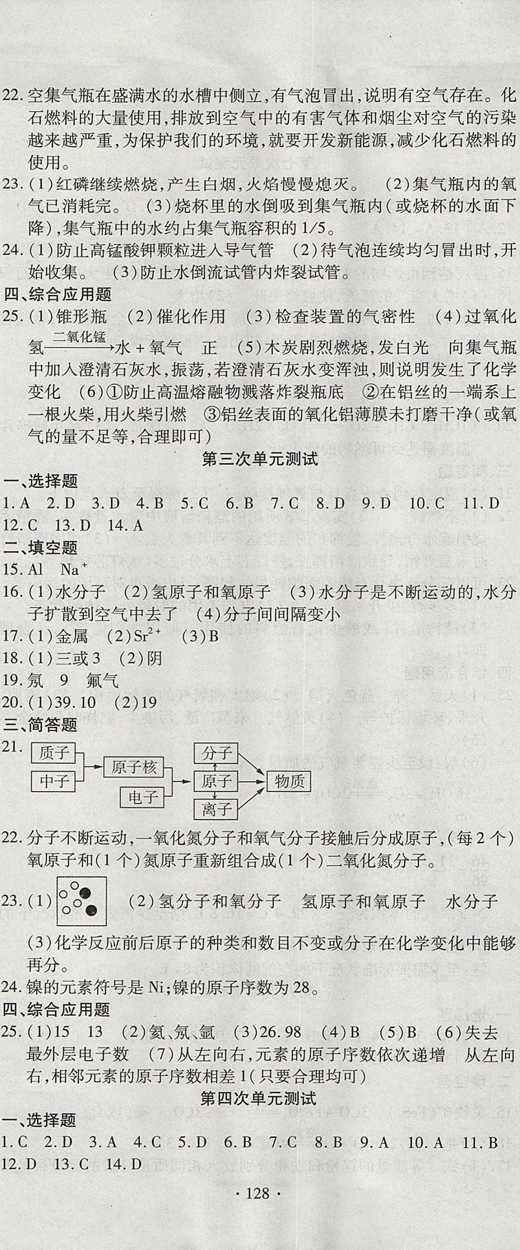 2017年ABC考王全程測評試卷九年級化學(xué)全一冊人教版 參考答案第2頁