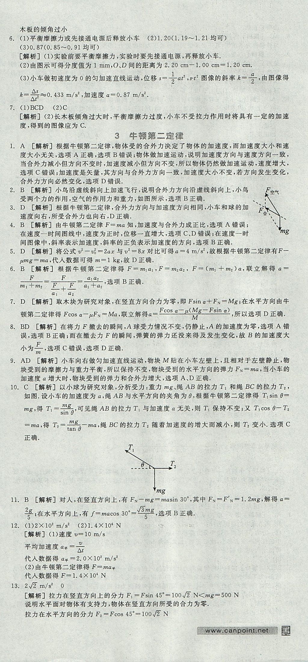 2018年全品学练考高中物理必修1人教版 参考答案第66页