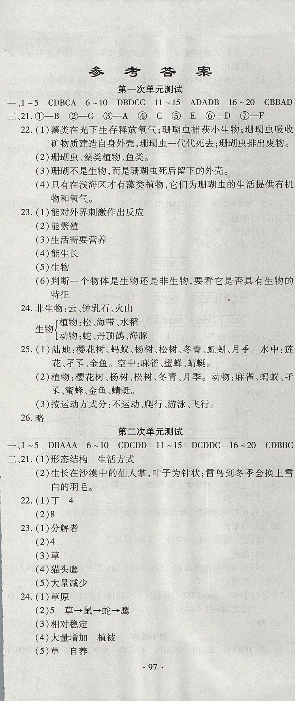 2017年ABC考王全程測(cè)評(píng)試卷七年級(jí)生物上冊(cè)人教版 參考答案第1頁(yè)