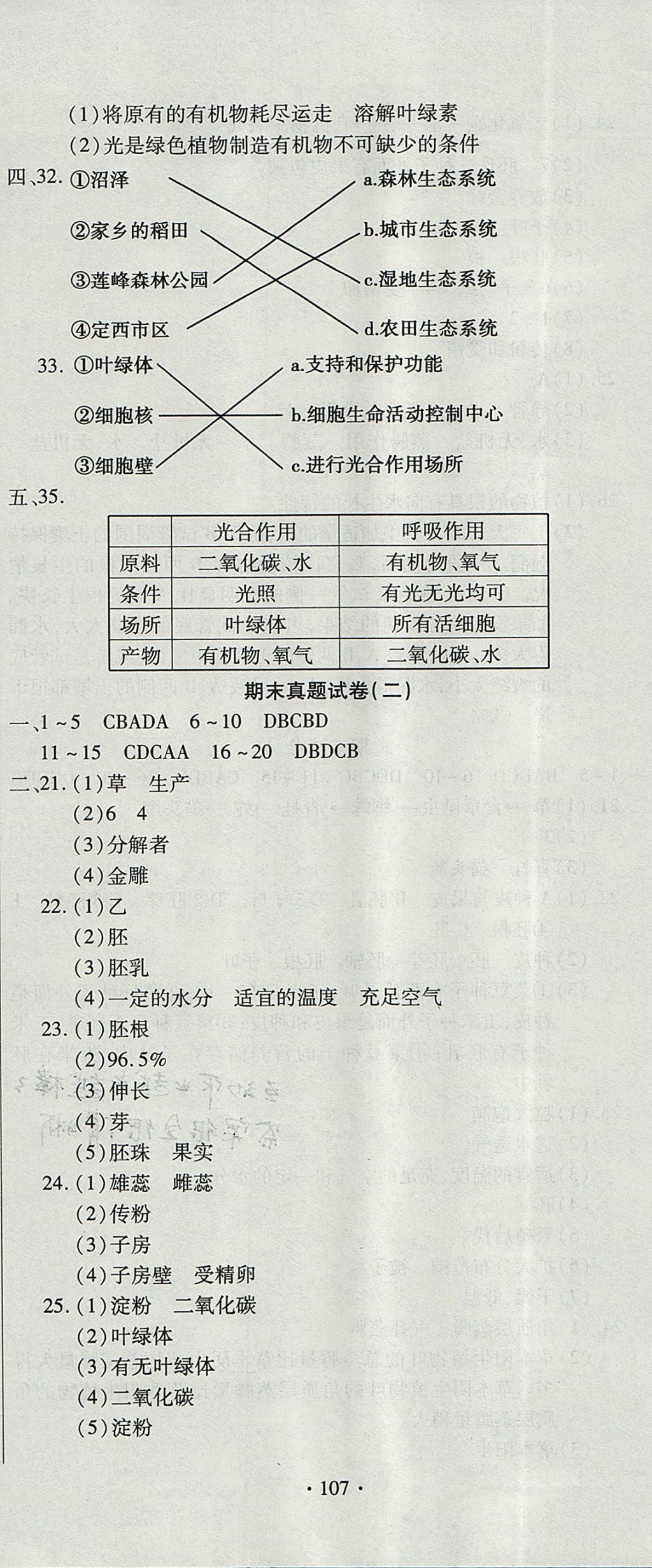 2017年ABC考王全程測(cè)評(píng)試卷七年級(jí)生物上冊(cè)人教版 參考答案第11頁(yè)