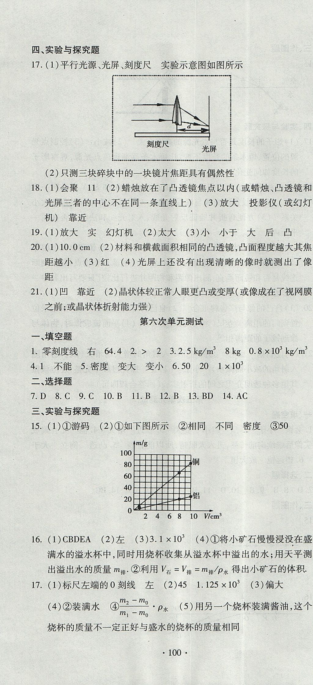 2017年ABC考王全程測評試卷八年級物理上冊人教版 參考答案第4頁