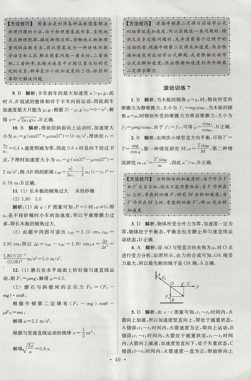 2018年高中物理小題狂做必修1人教版 參考答案第49頁