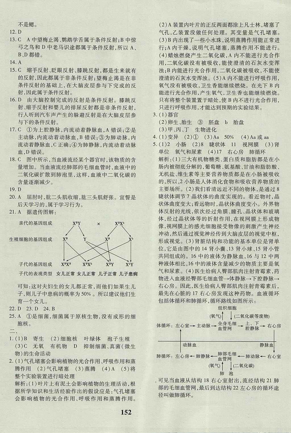 2017年黃岡360度定制密卷八年級(jí)生物全一冊(cè)濟(jì)南版 參考答案第24頁