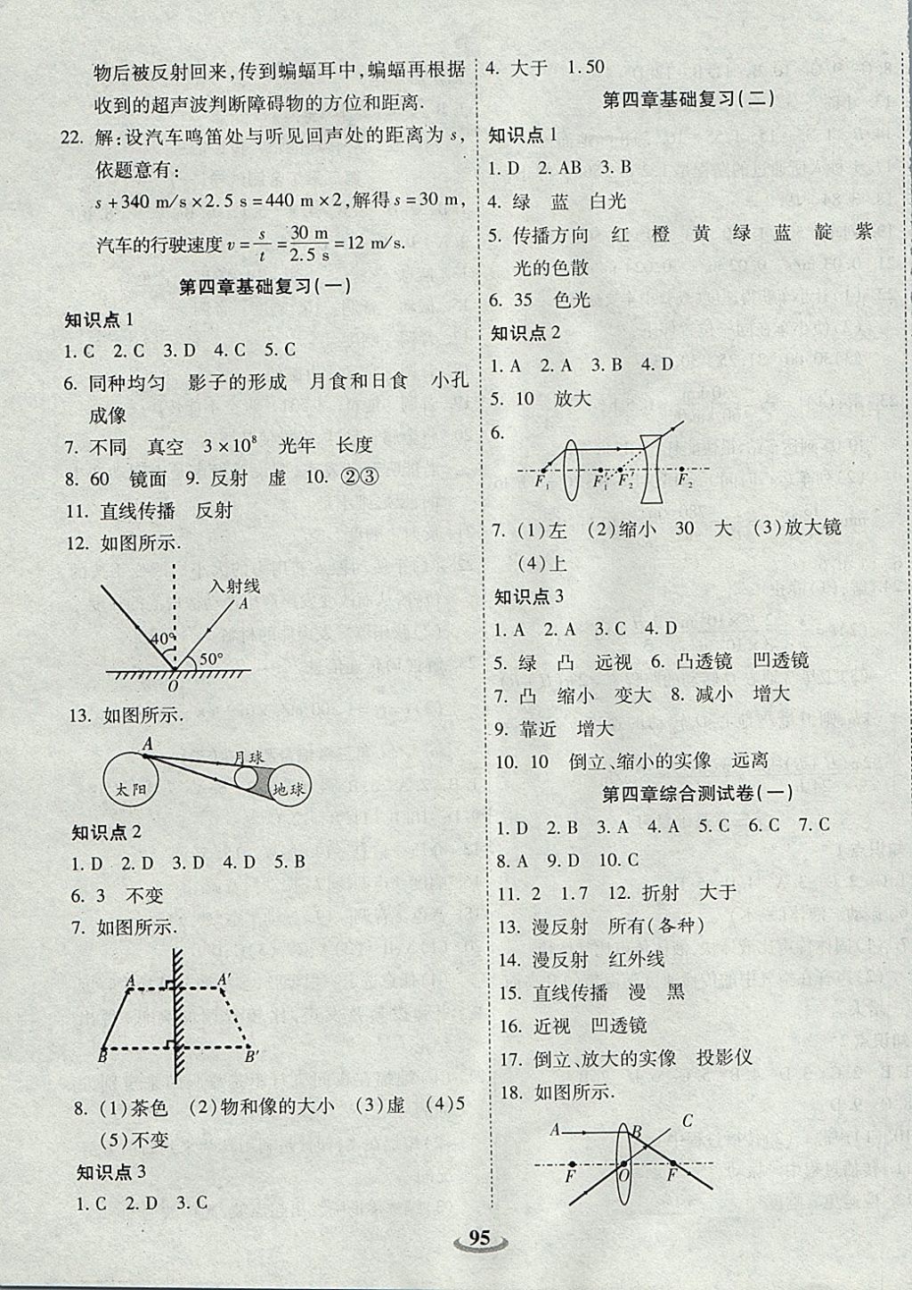 2017年暢響雙優(yōu)卷八年級物理上冊滬科版 參考答案第3頁