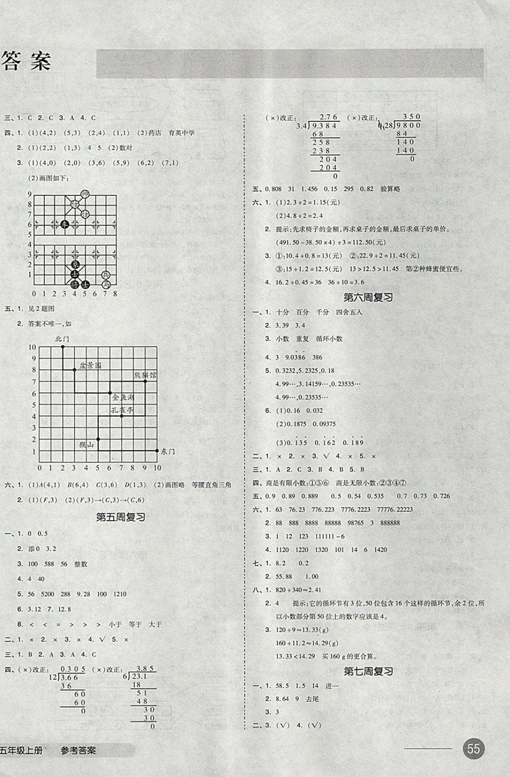 2017年全品小復(fù)習(xí)五年級(jí)數(shù)學(xué)上冊(cè)人教版 參考答案第2頁(yè)