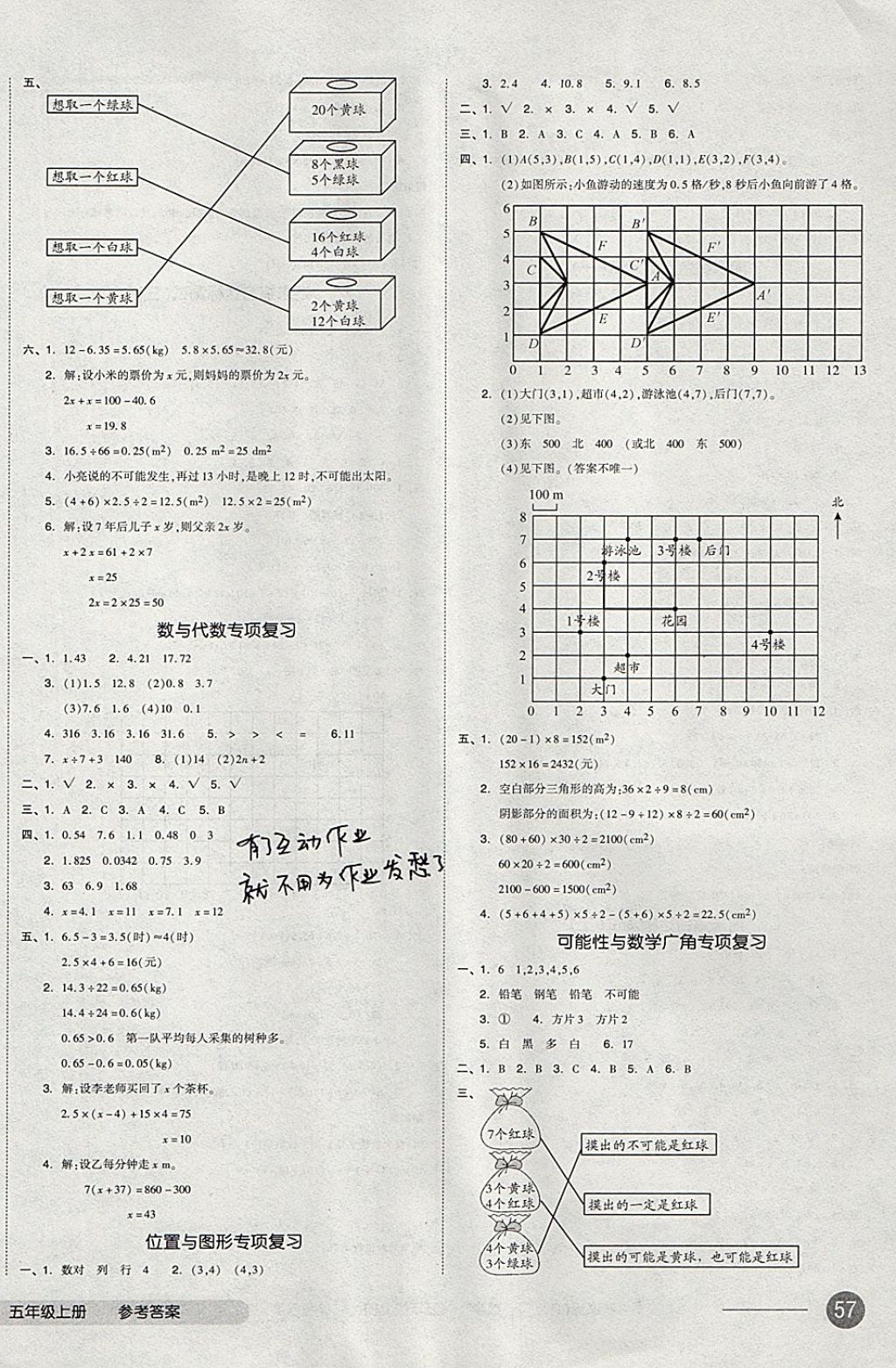 2017年全品小復(fù)習(xí)五年級(jí)數(shù)學(xué)上冊(cè)人教版 參考答案第6頁