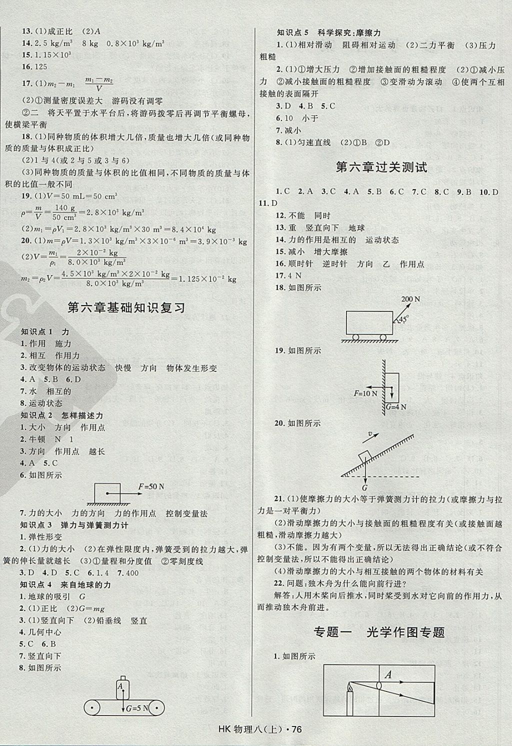 2017年奪冠百分百初中優(yōu)化測試卷八年級物理上冊滬科版 參考答案第4頁