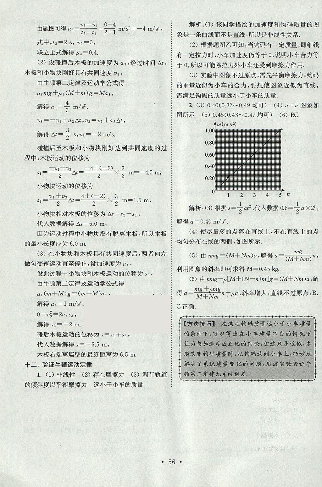 2018年高中物理小題狂做必修1人教版 參考答案第56頁