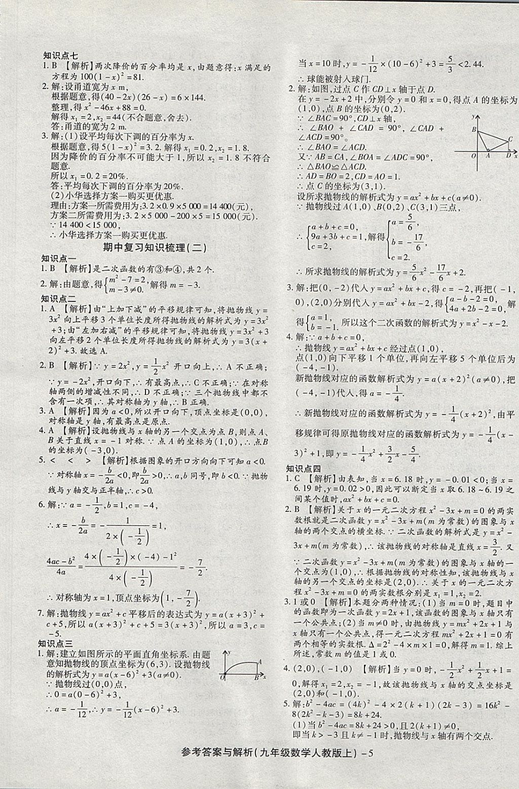 2017年练考通全优卷九年级数学上册人教版 参考答案第5页