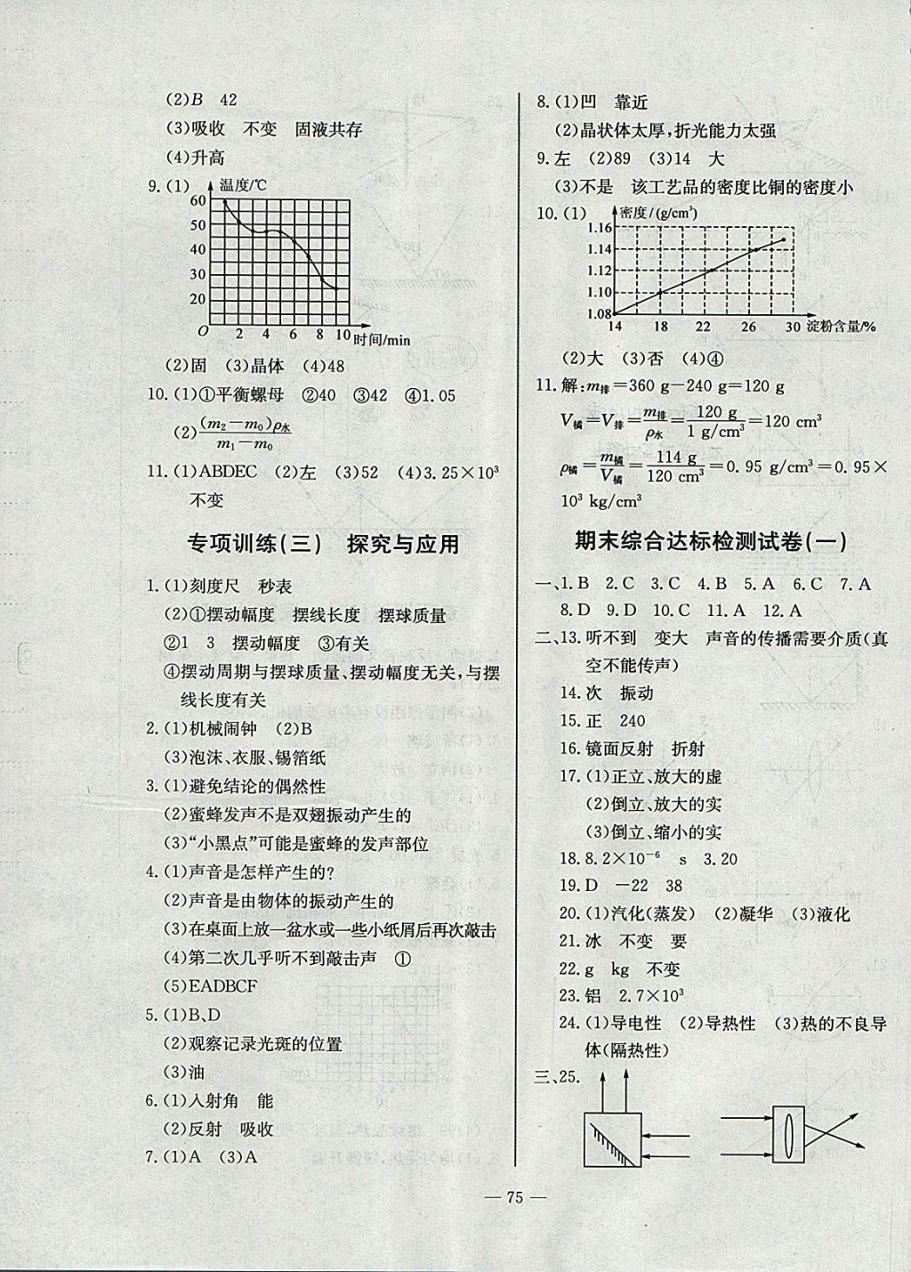 2017年精彩考評單元測評卷八年級物理上冊滬粵版 參考答案第7頁