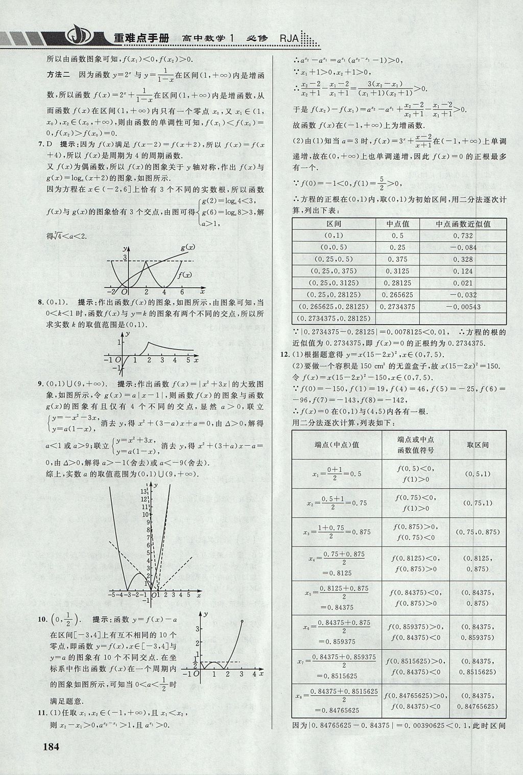 2018年重難點(diǎn)手冊(cè)高中數(shù)學(xué)必修1人教A版 參考答案第17頁