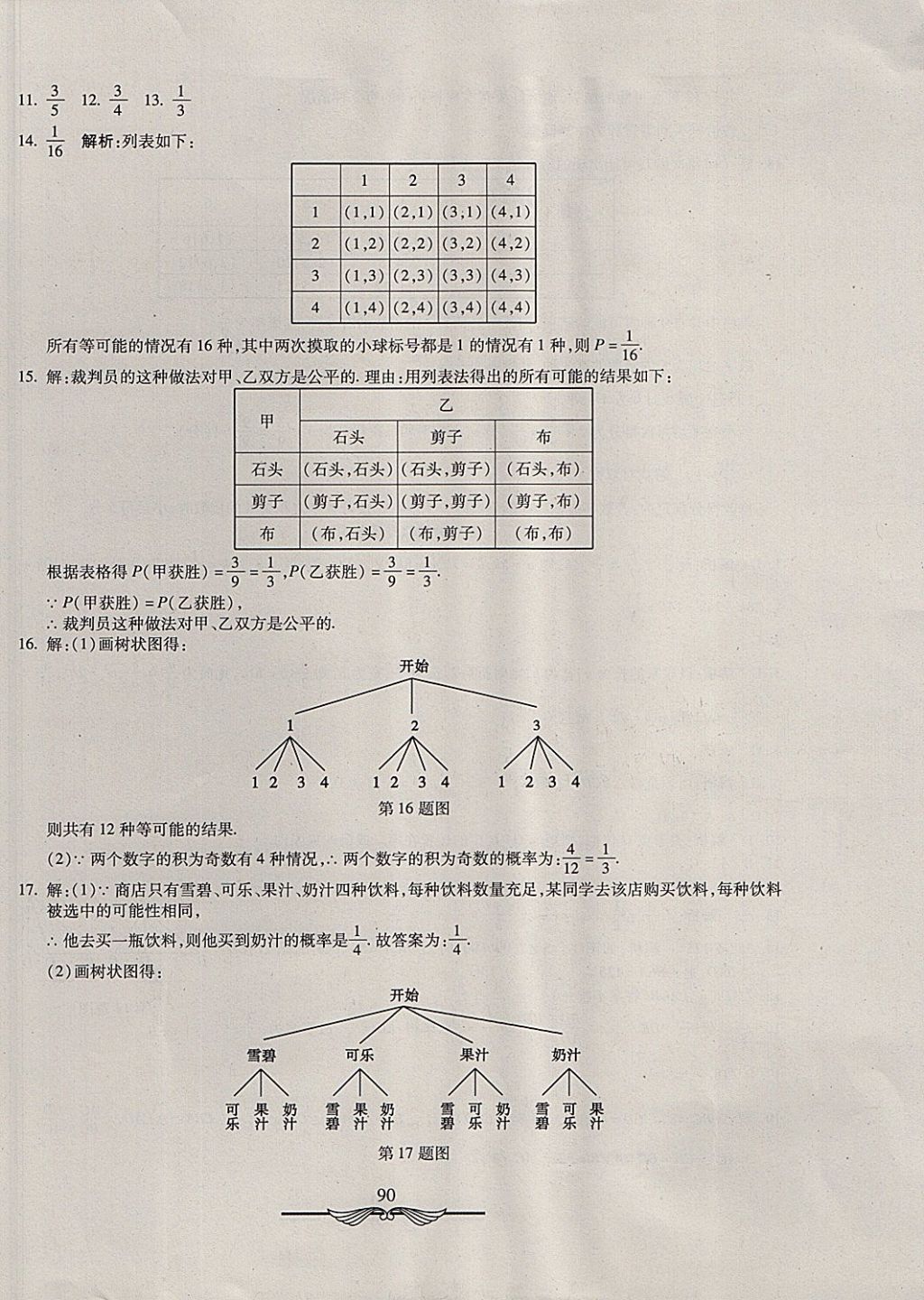 2017年學海金卷初中奪冠單元檢測卷九年級數(shù)學上冊北師大版 參考答案第18頁