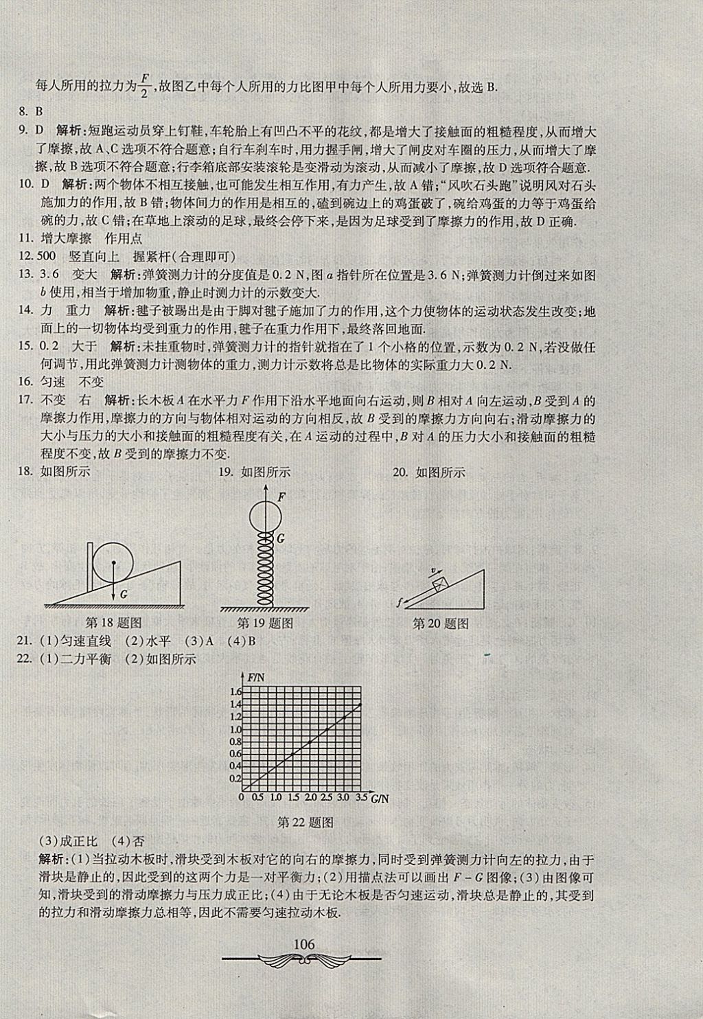 2017年學(xué)海金卷初中奪冠單元檢測卷八年級物理全一冊滬科版 參考答案第10頁